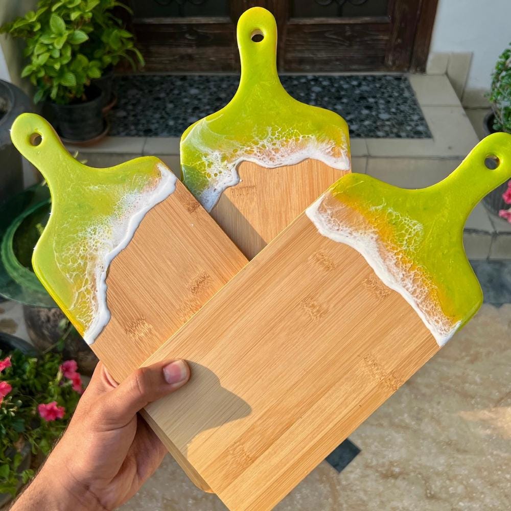 Personalized Set of 3 Charcuterie Board, Custom Cutting Board Resin and Wood Cheese Board, Kitchen and Dining, Epoxy Resin Art New Home Gift